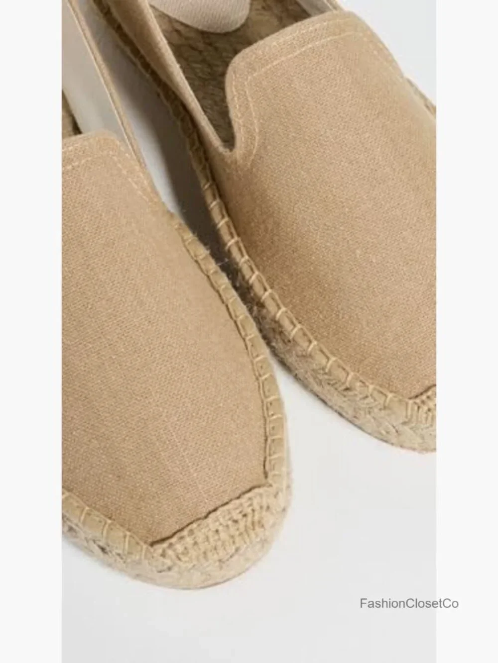 Platform Smoking Espadrilles Slip-On Canvas Loafers